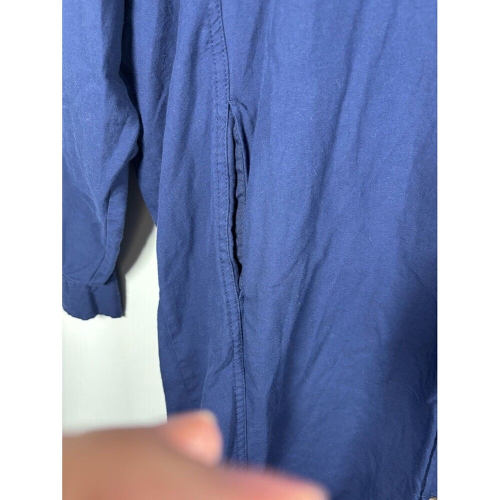 Universal Thread Blue Button-Front Midi Shirt Dress Beachy, flowy - Picture 3 of 4